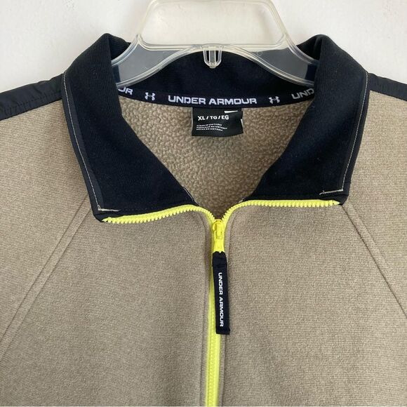 UNDER ARMOUR MENS COLDGEAR PULLOVER 1/4 ZIP JACKET TAN & BLACK Size XL - EUC! - Picture 8 of 9